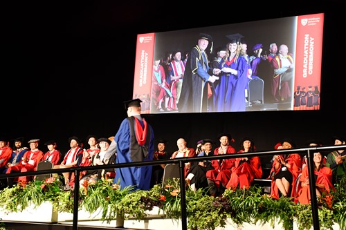 Handshake at the graduation ceremony